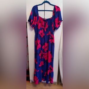 New Beautiful Blue Floral Dress
